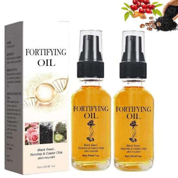 Lilinas Castor Oil Black Seed Oil Rosehip Oil Face Serum, Lalena Rosehip Oil Black Seed Oil for Face, Castor Oills Skin Nourish, Organic Golden Castor Oil Collagen Boost Anti Aging（ 2 PCS ）