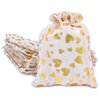 TheDisplayGuys For Your Modern Living 48pk - 4x6 Muslin Pouches with Drawstring - Presents, Party Favors, Samples (Golden Hearts, Small)