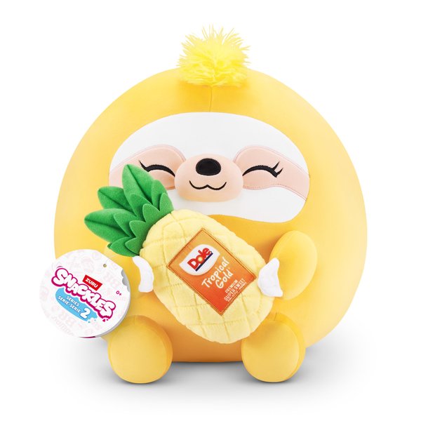 Snackles Series 2 Sloth & Dole 14 Inch Plush by ZURU, Ultra Soft Plush, Collectible Plush with Real Licensed Brands, Stuffed Animal, Giftable