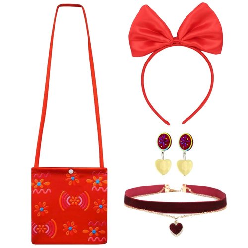 Girls Encanto Costume Accessories Dolores Dress up Accessories for Girls Dolores Bag Headband Necklace Earrings Halloween Christmas Party Favors for Kids