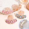 KuuGuu 4 PCS Women Rhinestone Inlaid Flower Hair Comb Flower Floral Hair Combs Bridal Wedding Hair Pin Crystal Rhinestones Hairpin Women Hair Side Combs Hair Accessories for Women