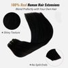 Black Hair Extensions Clip in Human Hair,4 Pieces Real Hair Extensions Clip ins Remy Human Hair Clip on Double Weft Lace Hair Extensions Full Head for White Women 18 inch 100G