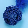 Ichiias 5 pcs/Set Cat Toy Colorful Kitten Plush Rattan Balls with Feather Ring Bell