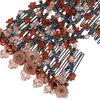 Ruihfas Vintage Beaded Crystal Flower Easy Stretchy Double Clips Hair Comb Hair Accessories (Coffee)
