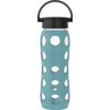 Lifefactory 22-Ounce Glass Water Bottle with Classic Cap and Protective Silicone Sleeve, Aqua Teal