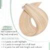 Rich Choices Tape in Hair Extensions Human Hair Ash Blonde Highlighted Bleach Blonde 100% Remy Hair Extensions Real Human Hair Seamless Tape in Hair Extension Human hair 20 inch 40pcs 100g #18P613