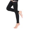 PPXGOGO Compression Socks for Women & Men 20-30 mmHg Thigh High Leg Sleeve Support with Silicone Band for Running, Varicose Veins, Edema, Swelling.(Black,M)