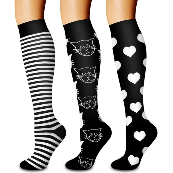 Laite Hebe 3 Pack Medical Compression Sock-Compression Sock for Women and Men-Best for Running,Nursing,Sports