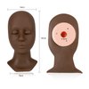LASHVIEW Lash Mannequin Head,Replaced Eyelids Mannequin Head, For Lash Extension Practice, with 4 Pairs Replaced Eyelids, Makeup Soft-Touch Rubber Practice Head, Black Color