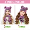SENPUKI Kids Winter Hat Gloves Scarf Set, Girls Toddler Children Beanie with Pom Knit Neck Warmer Gaiter Mittens Fleece Lined Set