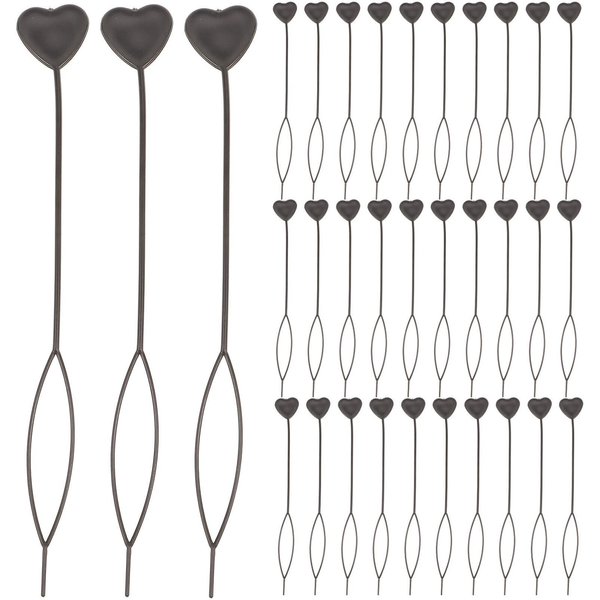 Beaupretty 50pcs Plastic Magic Topsy Tail Heart-shaped Hair Braid Ponytail Maker Styling Tool Hair Styling Accessories (Black)