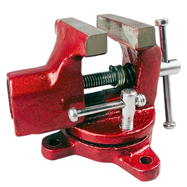 BENCH WIZARD 2" Jaw Mini Bench Vise | Swivel Base For Flexibility With Holes For Easy Mounting | Steel Construnction | Great Tool To Add To Workstation, Bench, Workshop