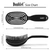 NuWay 4HAIR® DoubleC® U.S. Patented Double Curved Detangling Brush is Hair Dryer Safe (Iron Black)