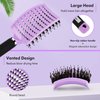 Hair Brush, Boar Bristle Hair Brushes for Women Men kids, Curved Vented Styling Hairbrush Faster Blow Drying, Paddle Detangler Brush for Wet Dry Curly Thick Hair Smoothing Massaging Detangling(Purple)