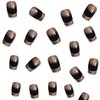 Gold French Tip on Nails Short Square Press on Nails Black Fake Nails Glitter Design Glue on Nails Acrylic 24 Pcs False Nails for Women Girls