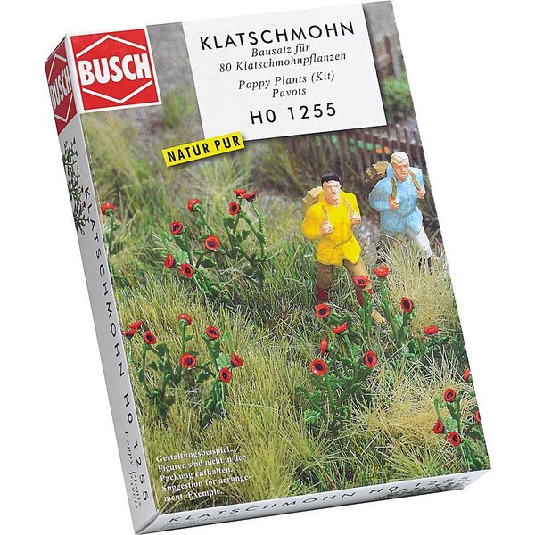 Busch 1255 Poppy Plants HO Scale Scenery Kit