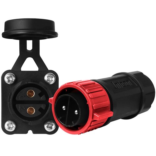 Trolling Motor Plug Receptacle Set, 12V/24V/ 36V/48V Plug for Trolling Motor/Down Rigger/Fishing Reel,Waterproof Marine Boat DC Power Connector,Red