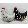 8pcs walking chicken animal balloons,white and black chicken walking balloons animals birthday party decorations supplies