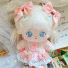 niannyyhouse 20cm Plush Doll Clothes Pink Headwear Shirt Skirt 8in Soft Stuffed Plush Toy Dress Up