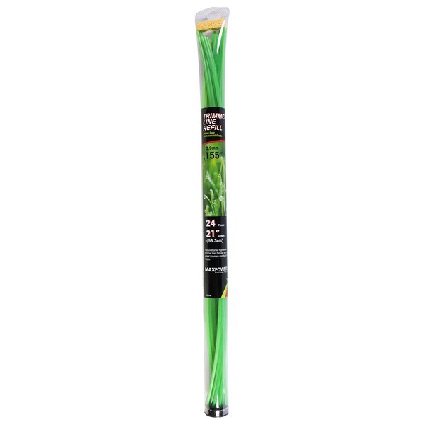 MaxPower 333755M Pre-cut Round Trimmer Line, 21 Inch Long x 0.155 Inch Diameter- 24 Count
