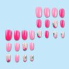 Flower Press on Nails Almond Fake Nails Cute Floral Glue on Nails Full Cover Oval Shaped False Nails with Small Pink Flowers Cute Spring Summer Glue on Nails Short Almond Acrylic Nails for Women