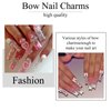 YAEISM Bow Nail Charms Silver Metal Bowknot Charms 70PCS Bow Nail Art Charms Kits with Glue Gel, Tweezer for Nail Art and DIY Crafts Decoration
