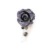 Sizzle City New Colorful Sparkly Rose Rhinestone Retractable Badge Reel/Rhinestone ID Badge Holder (Purple Sparkly Rose)