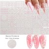 Flower Nail Art Stickers 3D Self Adhesive Pink White Nail Designs Nail Decals Nail Stickers Nail Art Supplies Pink Flower White Flower Nail Stickers for Nail Decorations Manicure Tips 30 Sheets