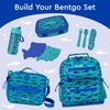 Bentgo Kids Prints Leak-Proof, 5-Compartment Bento-Style Kids Lunch Box - Ideal Portion Sizes for Ages 3-7, Durable, Drop-Proof, Dishwasher Safe, & Made with BPA-Free Materials (Sharks)