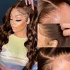 JISHUN Chocolate 13x4 Auburn Brown Body Wave Lace Front Wigs Human Hair Wigs HD Transparent Lace Front Wig glueless wigs 180% Density Brown Colored Glueless 10A Curly Human Hair Wigs