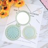 Mini Hair Brush with Mirror, Travel Pocket Brush with Mirror, Small Green Hair Brush for Purse, Folding Comb, Hairbrushes for Woman, Wet Brush Mini, Folding Hair Brush