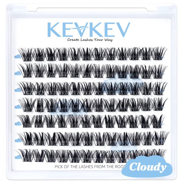 Lash Clusters 84 Pcs Cluster Lashes Eyelash Clusters DIY Cluster Eyelash Extensions Individual Lashes Thin Band & Soft(Cloudy,D-14mm)