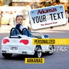 Personalized Mini License Plate | Choose from All 50 States | Bike License Plate | 7 x 4 inch | Custom License Plate for Kids Toy Car and Wagons | Golf Cart Accessories | ATV & Motorcycle (Arkansas)