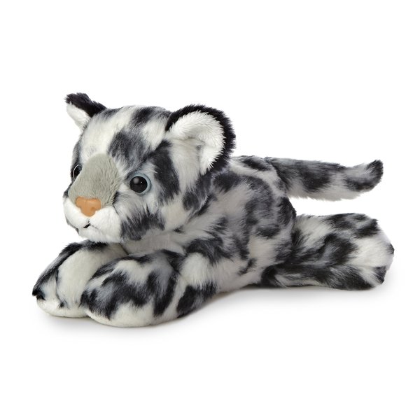 Aurora® Adorable Mini Flopsie™ Snow Leopard Stuffed Animal - Playful Ease - Timeless Companions - Gray 8 Inches