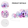 GAFATORY Purple Mermaid Headband for Women Rhinestone Adult Crown Fishtail Headbands Starfish Pearl Tiara Ocean Theme Halloween Custome Pink Purple Crown for Mermaid Party Decorations