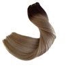 Weft Hair Extensions Human Hair, 16 inch 100g Sew in Hair Extension Real Human Hair, Balayage Ash Brown to Blonde Highlights Remy Human Hair Extensions, Hand Tied Weft Hair Extensions