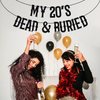 Black Glitter My 20's Dead & Buried Banner, Rip My 20's/Happy 30th Birthday/Not 30 Yet, 30th Birthday Party Decorations Supplies