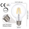 Simba Lighting LED Edison Vintage Vanity Globe Filament G25 (G80) 4W Dimmable 40W Equivalent (6 Pack) 120V Light Bulb for Bathroom Makeup Mirror, Medium E26 Base, CE, RoHS Compliant, Warm White 2700K