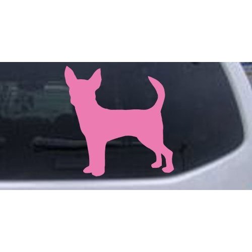Pink 10in X 10.0in - Chihuahua Dog Animals Car Window Wall Laptop Decal Sticker