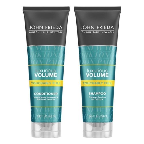 John Frieda Luxurious Volume Touchably Full Lightweight Shampoo and Conditioner Set for Natural Fullness, 8.45 Ounces, Volumizing Shampoo and Conditioner for Fine or Flat Hair