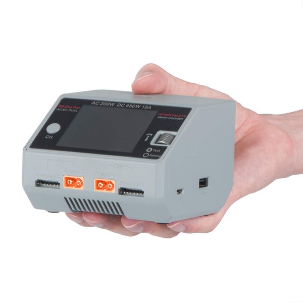 HOBBYMATE D6 Duo Pro Balance Charger Dual Ports - for Lipo Battery, Li-ion Battery, LiFe Battery, Nimh / Nicd Batttery Pack Charger, Support AC/DC Input （Gray）