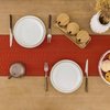 ZeeMart Macrame Style Boho Table Runner, Burnt Ochre Fall Table Runners 72 Inches Long, Farmhouse Woven Home Decor, 12x72 Inch, Dark Orange