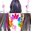 15 Colors Hair Tinsel with Tools Kit 43 Inch 3000 Strands Sparkling Shiny Tinsel Hair Extensions with 10Pcs Synthetic Feather Hair 10 Pcs Rainbow Hair 100 Pcs Hair Beads 1 Pliers 2 Crochet Hooks 1Comb