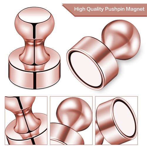 LOVIMAG 20 PCS Refrigerator Magnets, Rose Gold Fridge Magnets Strong Magnets for Whiteboard, Small Neodymium Magnets Ideal for Push Pin Magnets, Office Magnets, Classroom Magnets, Map Magnets