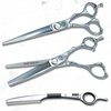 6 Inch Set Includes Hair Cutting Scissors, Thinning Shears and Hair Razor - Includes Leather Shear Case - Perfect for Cutting Men's and Women's Hair (6" Scissors Set)
