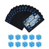 Poker Playing Cards Dice Sets Poker Table Cards PVC Waterproof Stacking Cup Dice Grade AAA Precision 19mm Serialized Casino Craps Dice with Razor Edges and Corners for Classic Magic Tricks Deck (Blue)
