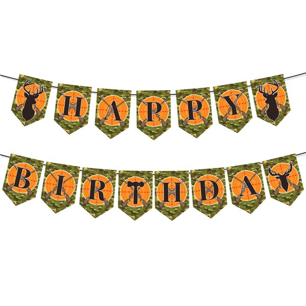 Gone Hunting Happy Birthday Banner Gone Hunting Party Supplies Gone Hunting Party Banner Gone Hunting Banner for Baby Shower Kids Gone Hunting Fiesta Theme Decorations Gone Hunting Birthday Party Supplies