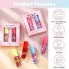 Lip Gloss Oil Set-2 Colors Hydrating Fat Oil Lip Gloss,Tinted Lip Glow Oil,Non-sticky Shiny and Vegan Lip Glaze, Glitter Crystal Jelly Lip Oil Plumping,Valentine's Day Gift for Women Girl-Set D
