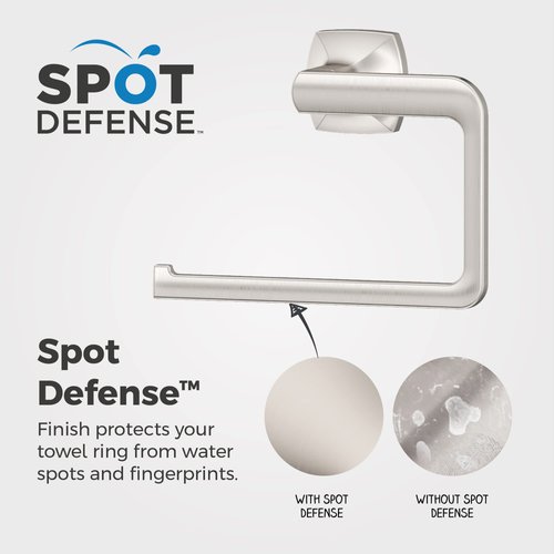 Pfister Vaneri Towel Ring, Hand Towel Holder for Bathroom, Wall-Mounted, Screw-In, Spot Defense Brushed Nickel Finish, BRBVRI0GS