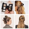 Medium Claw Hair Clips for Women Girls, 2" Matte Rectangle Small Hair Claw Clips for Thin/Medium Thick Hair, Hair Jaw Clips Nonslip Clips (8pcs Black)